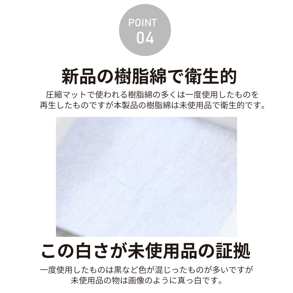 新品の樹脂綿で衛生的