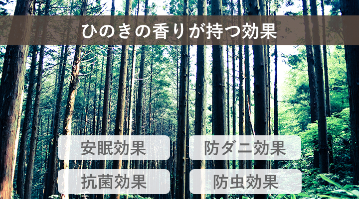 ひのきの香りが持つ多くの効果。快適な毎日に導いてくれます。
